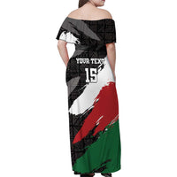 Custom Kenya Rugby Sevens Family Matching Off Shoulder Maxi Dress and Hawaiian Shirt African Pattern - Grunge Style - Wonder Print Shop