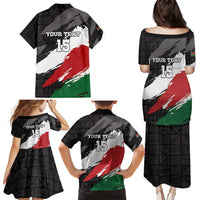 Custom Kenya Rugby Sevens Family Matching Puletasi and Hawaiian Shirt African Pattern - Grunge Style - Wonder Print Shop