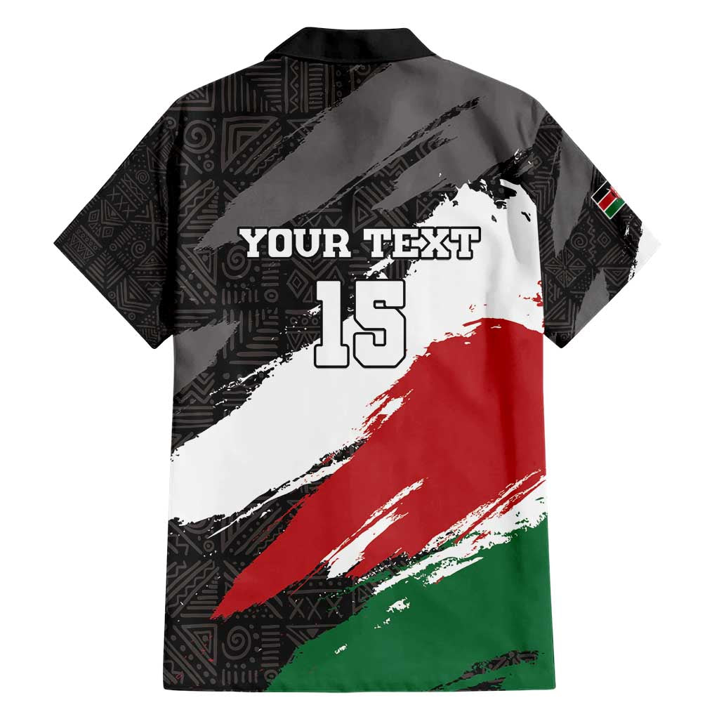 Custom Kenya Rugby Sevens Hawaiian Shirt African Pattern - Grunge Style - Wonder Print Shop