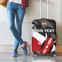 Custom Kenya Rugby Sevens Luggage Cover African Pattern - Grunge Style - Wonder Print Shop