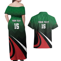 Kenya Rugby Custom Couples Matching Off Shoulder Maxi Dress and Hawaiian Shirt Go Simbas - Wonder Print Shop