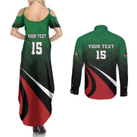 Kenya Rugby Custom Couples Matching Summer Maxi Dress and Long Sleeve Button Shirt Go Simbas - Wonder Print Shop