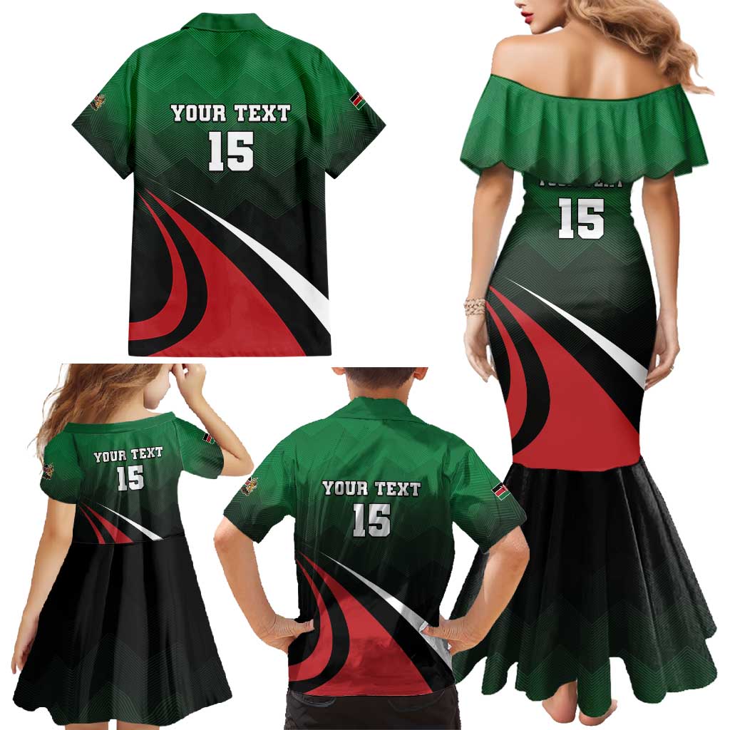 Kenya Rugby Custom Family Matching Mermaid Dress and Hawaiian Shirt Go Simbas - Wonder Print Shop
