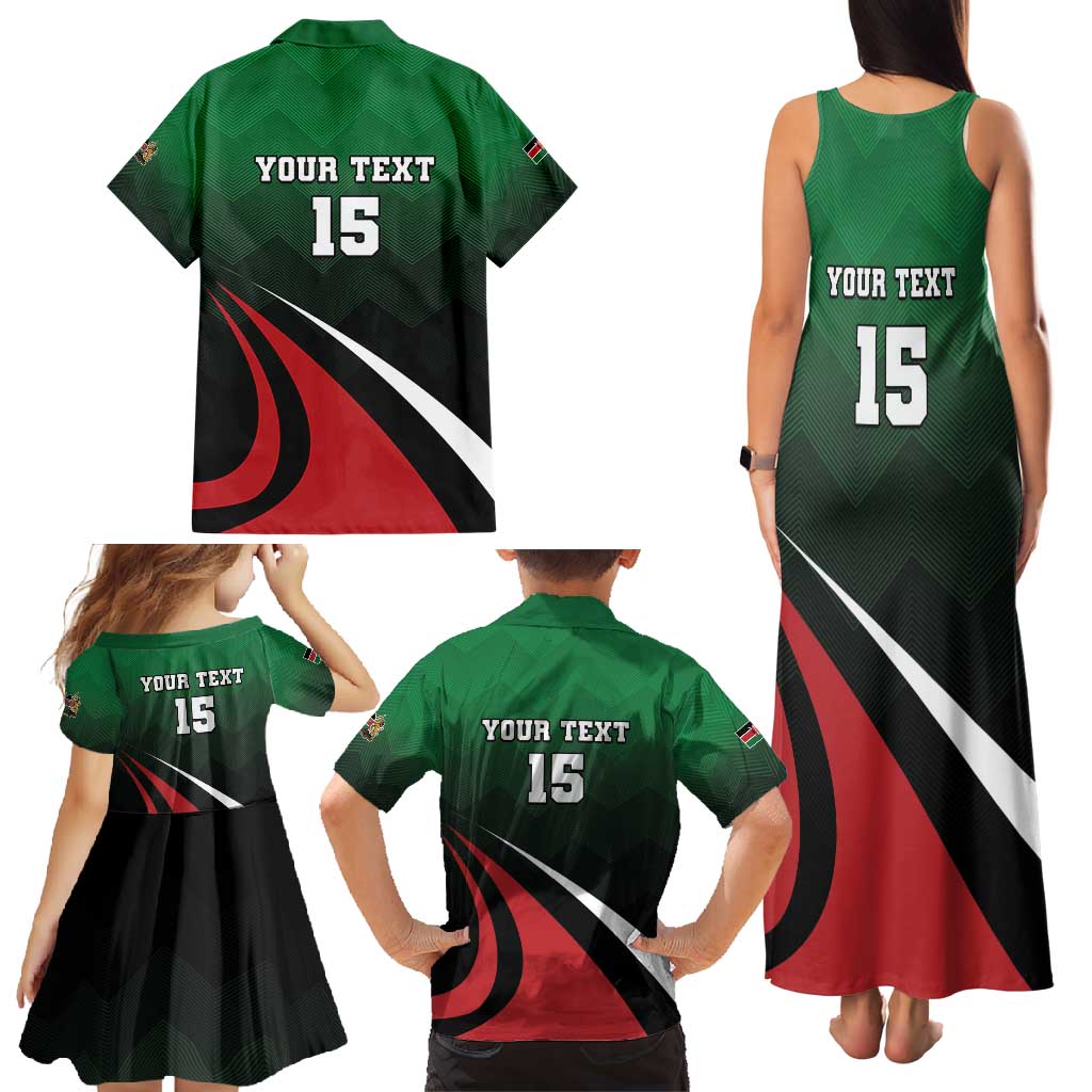 Kenya Rugby Custom Family Matching Tank Maxi Dress and Hawaiian Shirt Go Simbas - Wonder Print Shop