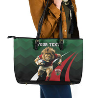 Kenya Rugby Custom Leather Tote Bag Go Simbas - Wonder Print Shop