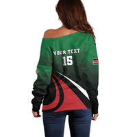 Kenya Rugby Custom Off Shoulder Sweater Go Simbas - Wonder Print Shop