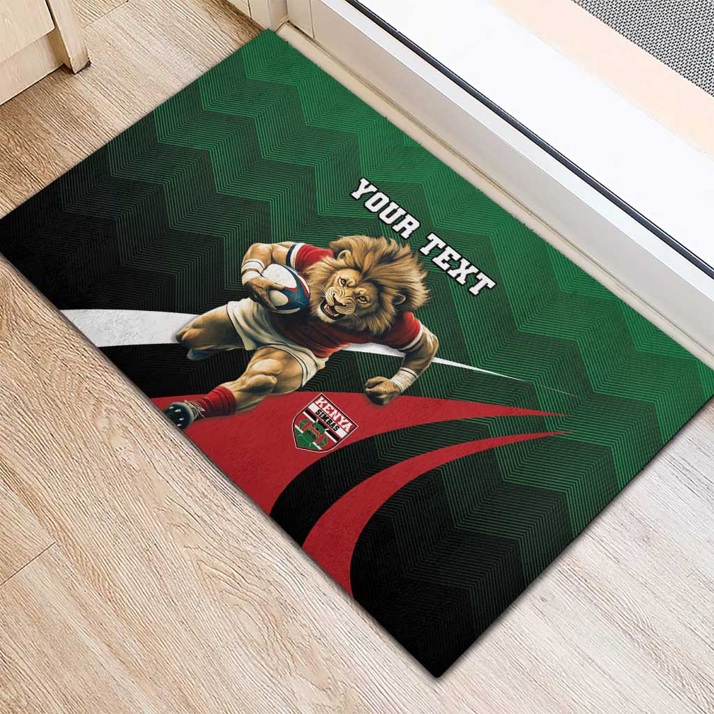 Kenya Rugby Custom Rubber Doormat Go Simbas - Wonder Print Shop