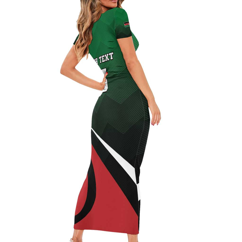 Kenya Rugby Custom Short Sleeve Bodycon Dress Go Simbas - Wonder Print Shop