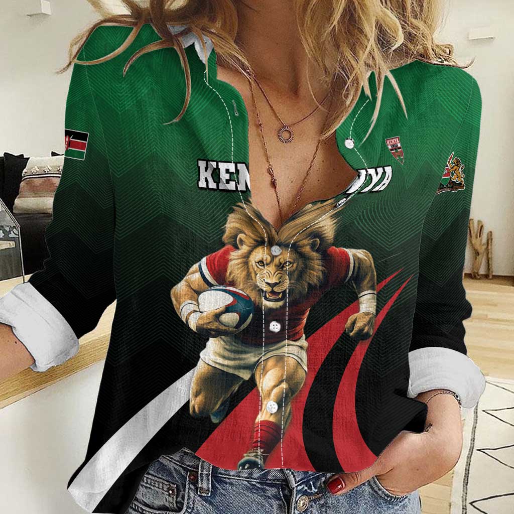 Kenya Rugby Custom Women Casual Shirt Go Simbas - Wonder Print Shop