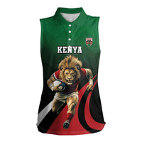 Kenya Rugby Custom Women Sleeveless Polo Shirt Go Simbas - Wonder Print Shop