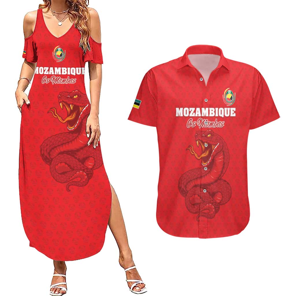 Custom Mozambique Football Couples Matching Summer Maxi Dress and Hawaiian Shirt Come On Os Mambas - Wonder Print Shop