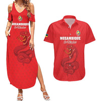 Custom Mozambique Football Couples Matching Summer Maxi Dress and Hawaiian Shirt Come On Os Mambas - Wonder Print Shop
