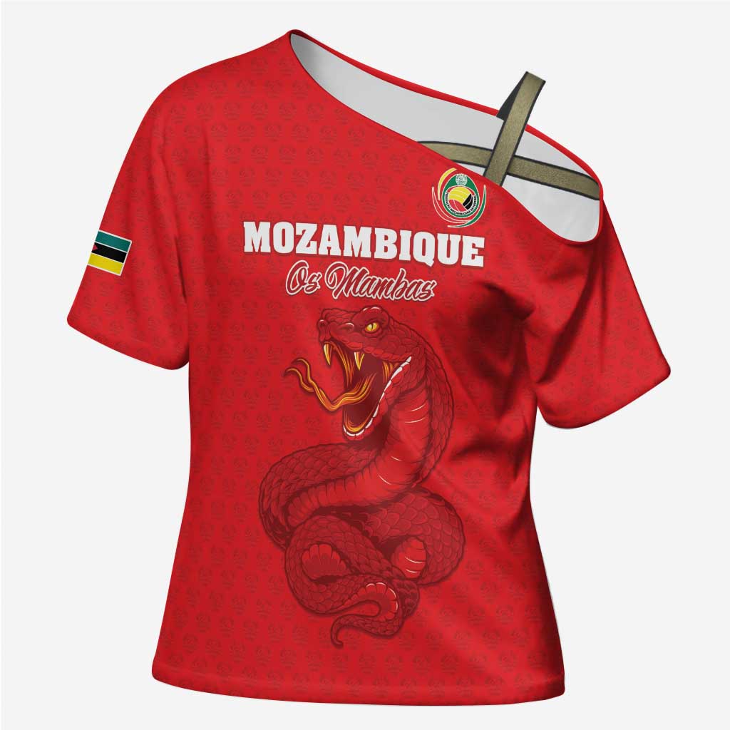 Custom Mozambique Football Cross Shoulder Shirt Come On Os Mambas - Wonder Print Shop
