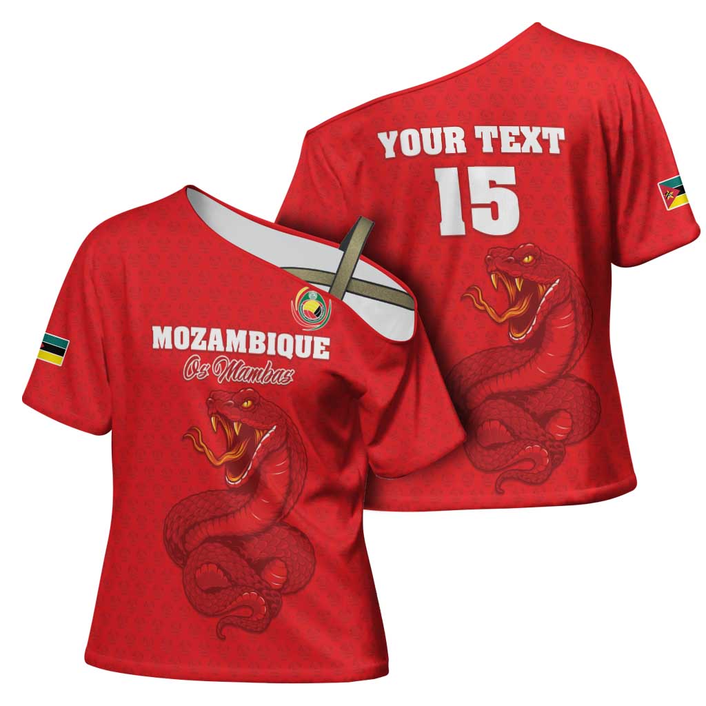 Custom Mozambique Football Cross Shoulder Shirt Come On Os Mambas - Wonder Print Shop