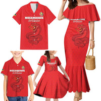 Custom Mozambique Football Family Matching Mermaid Dress and Hawaiian Shirt Come On Os Mambas - Wonder Print Shop