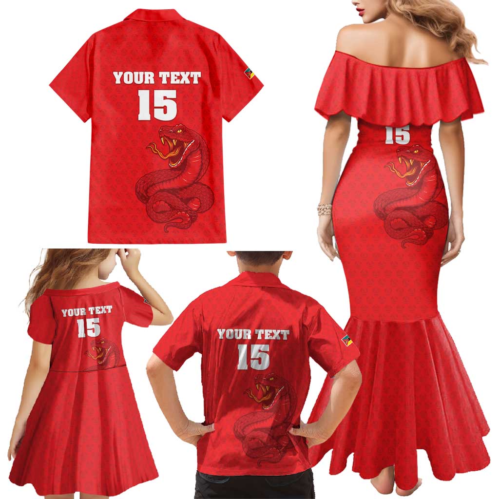 Custom Mozambique Football Family Matching Mermaid Dress and Hawaiian Shirt Come On Os Mambas - Wonder Print Shop