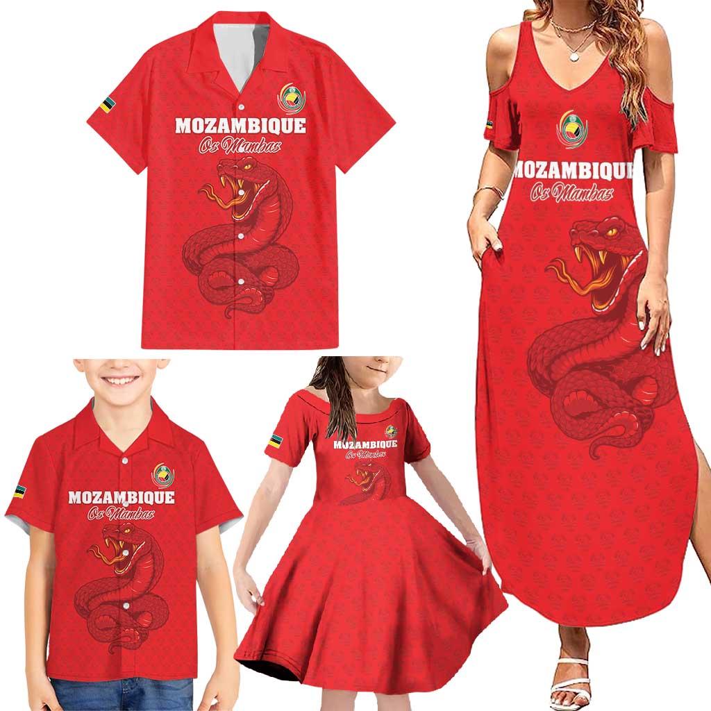 Custom Mozambique Football Family Matching Summer Maxi Dress and Hawaiian Shirt Come On Os Mambas - Wonder Print Shop