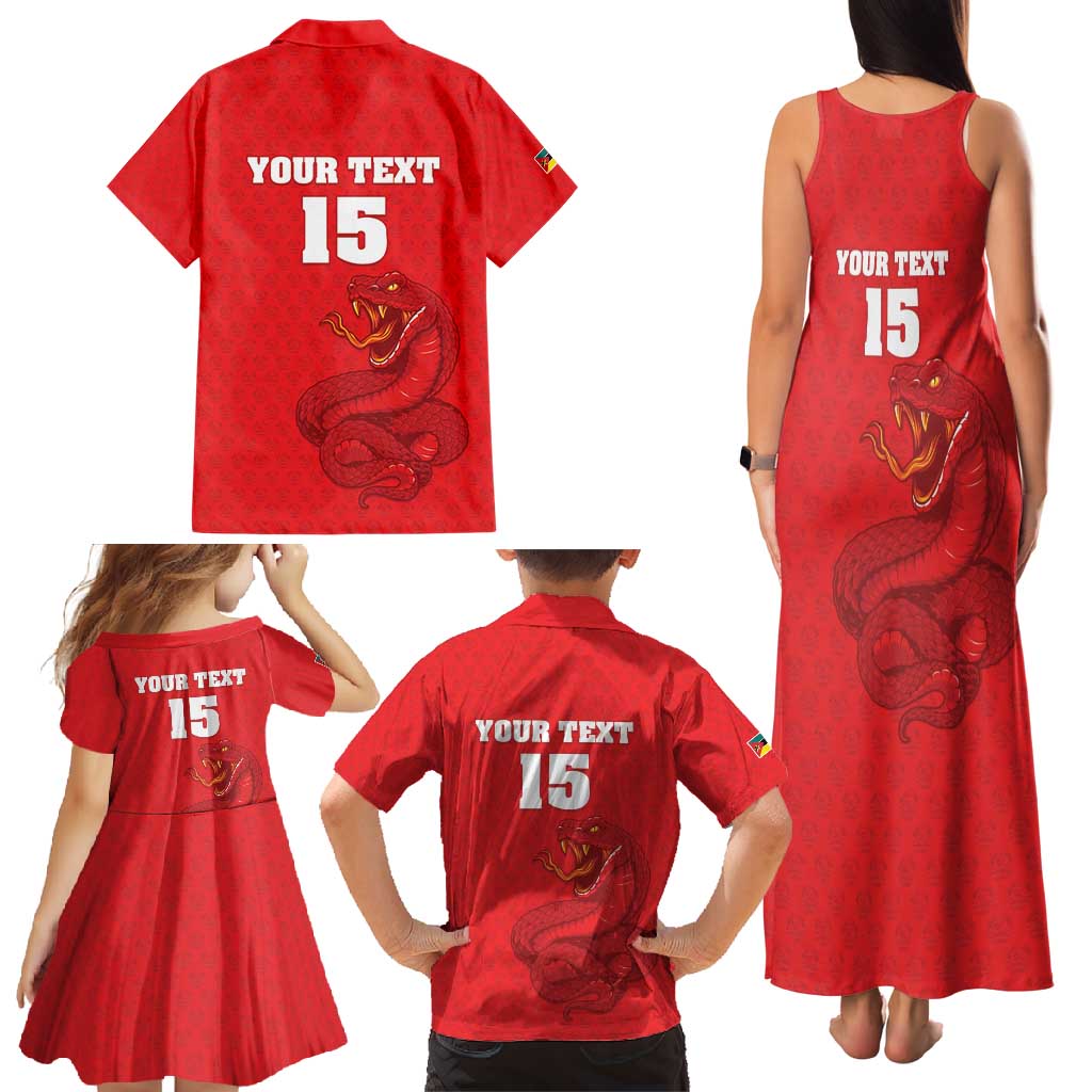 Custom Mozambique Football Family Matching Tank Maxi Dress and Hawaiian Shirt Come On Os Mambas - Wonder Print Shop