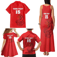 Custom Mozambique Football Family Matching Tank Maxi Dress and Hawaiian Shirt Come On Os Mambas - Wonder Print Shop