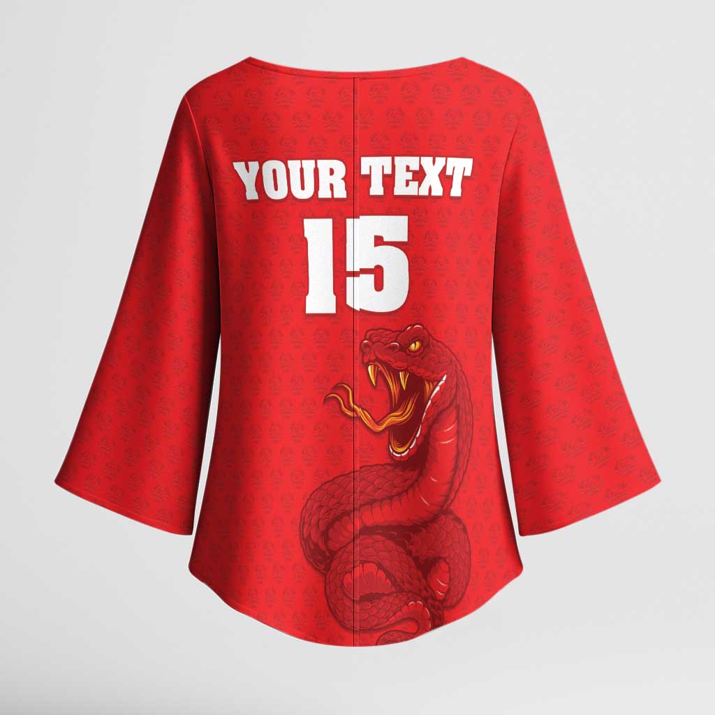 Custom Mozambique Football Kimono Sleeve Blouse Come On Os Mambas - Wonder Print Shop