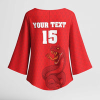 Custom Mozambique Football Kimono Sleeve Blouse Come On Os Mambas - Wonder Print Shop