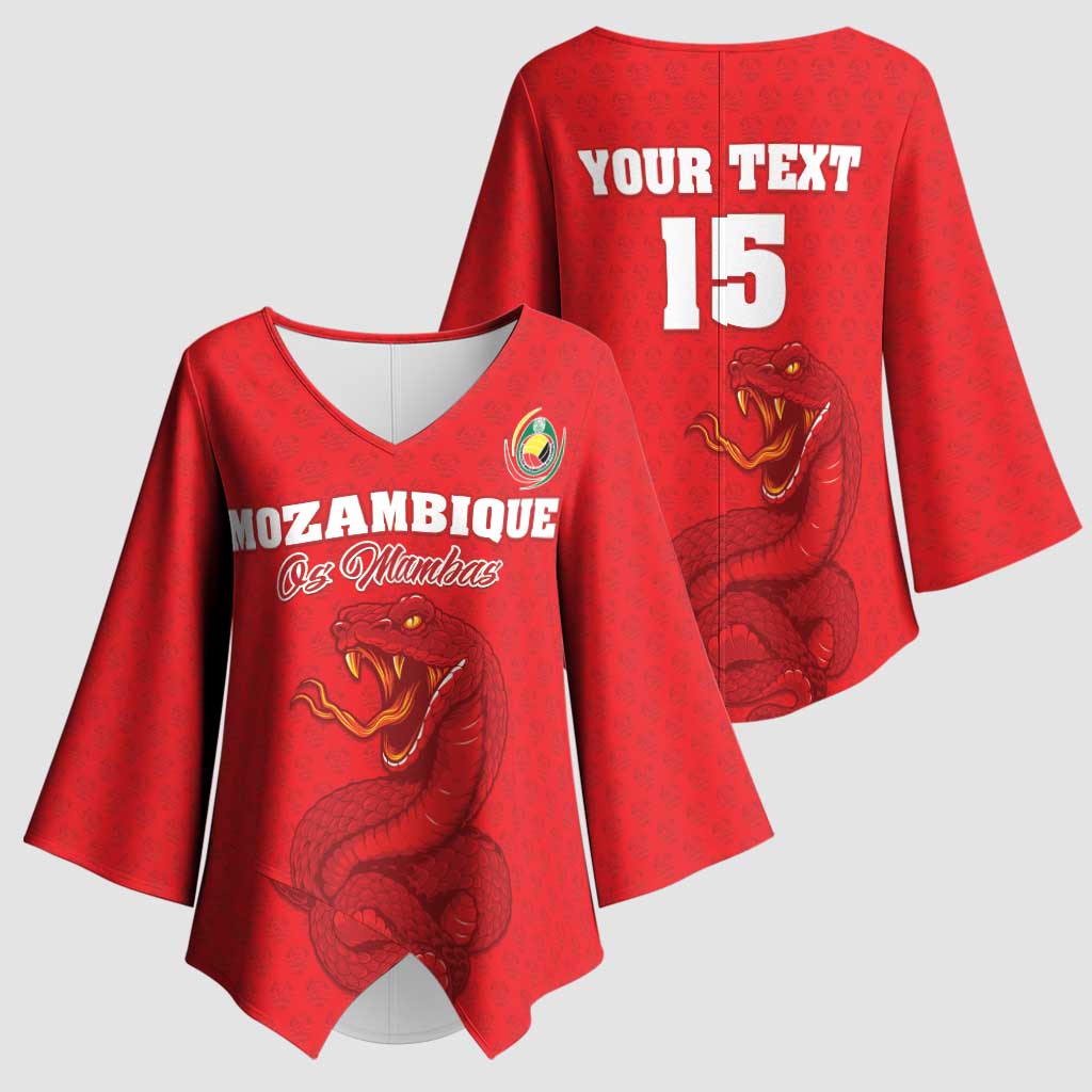 Custom Mozambique Football Kimono Sleeve Blouse Come On Os Mambas - Wonder Print Shop