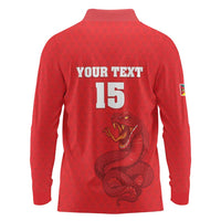 Custom Mozambique Football Long Sleeve Polo Shirt Come On Os Mambas - Wonder Print Shop