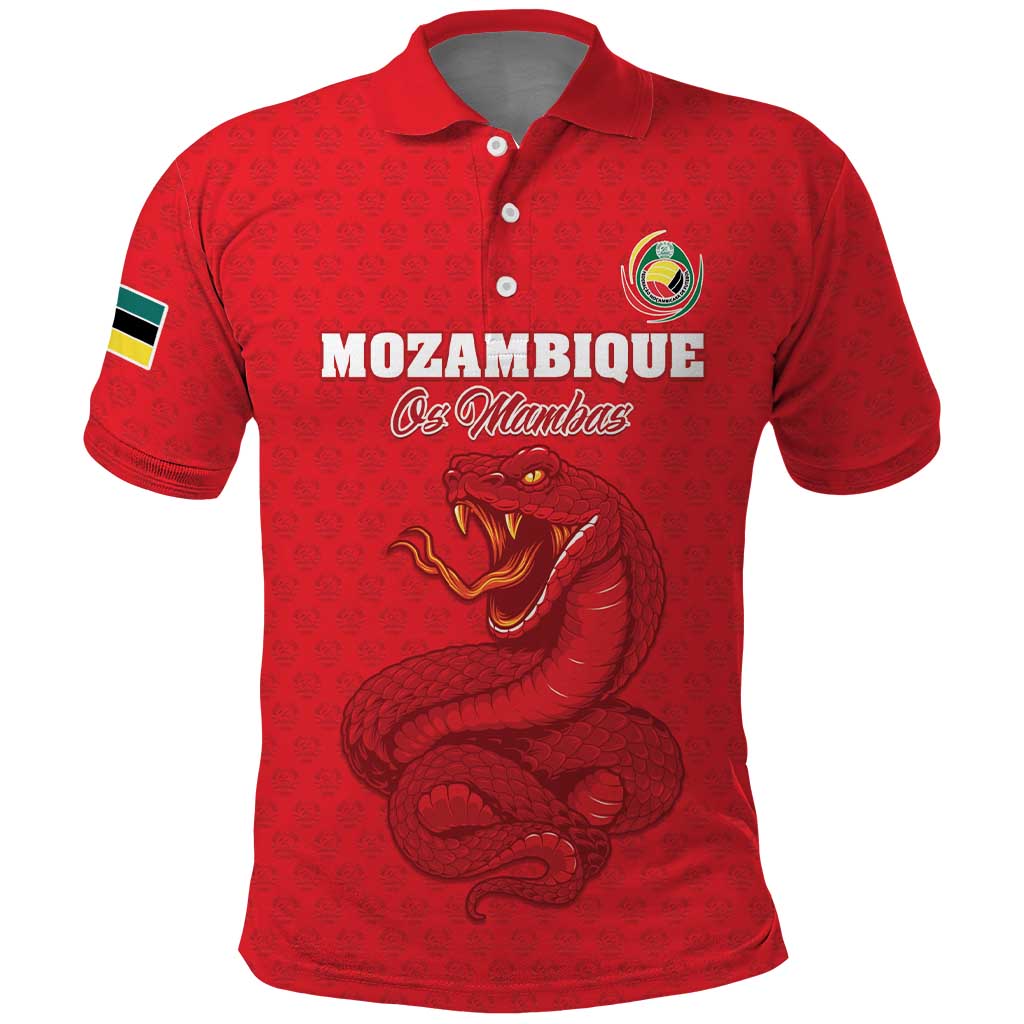 Custom Mozambique Football Polo Shirt Come On Os Mambas - Wonder Print Shop