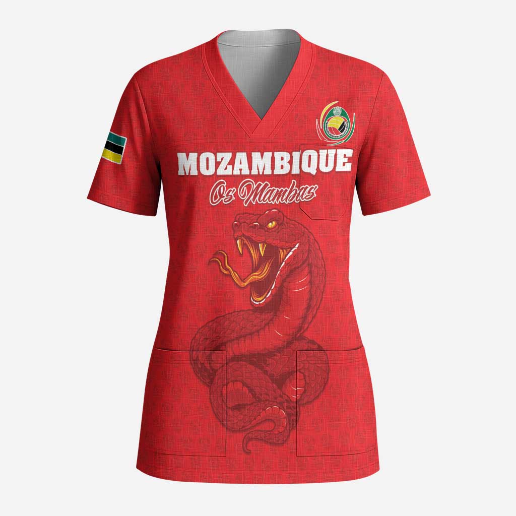 Custom Mozambique Football Scrub Top Come On Os Mambas - Wonder Print Shop