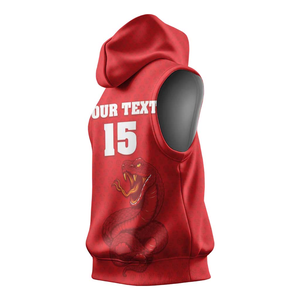 Custom Mozambique Football Sleeveless Hoodie Come On Os Mambas - Wonder Print Shop