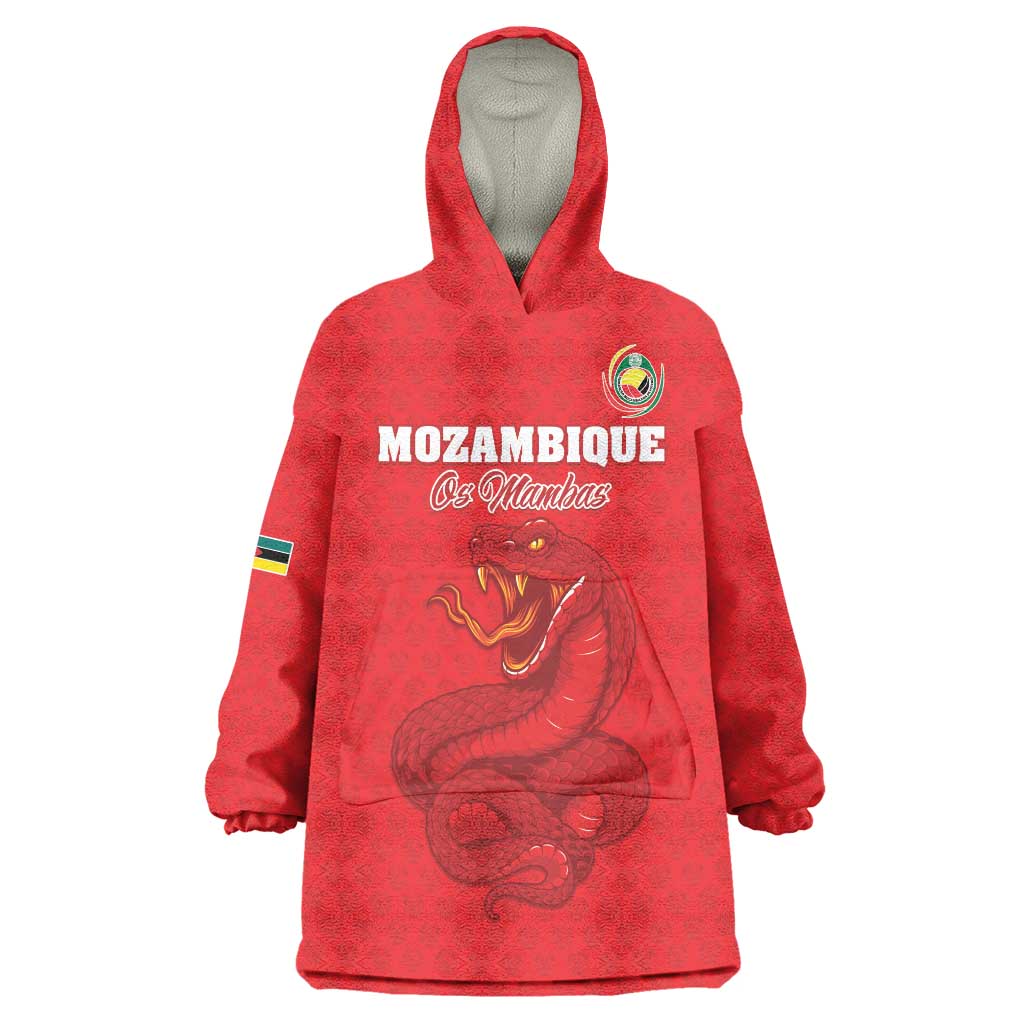 Custom Mozambique Football Wearable Blanket Hoodie Come On Os Mambas - Wonder Print Shop