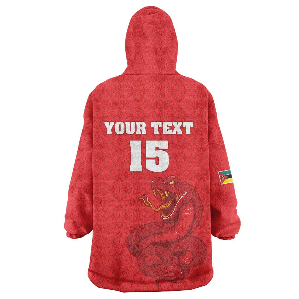 Custom Mozambique Football Wearable Blanket Hoodie Come On Os Mambas - Wonder Print Shop
