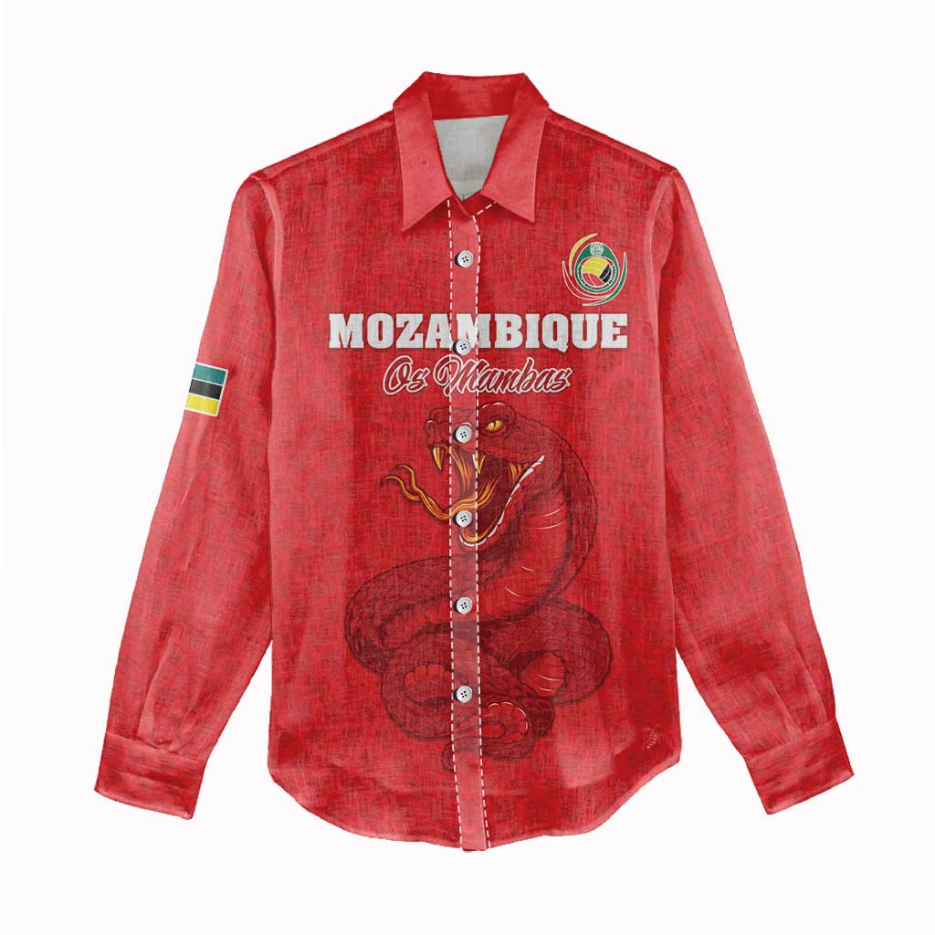 Custom Mozambique Football Women Casual Shirt Come On Os Mambas - Wonder Print Shop