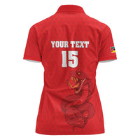 Custom Mozambique Football Women Polo Shirt Come On Os Mambas - Wonder Print Shop