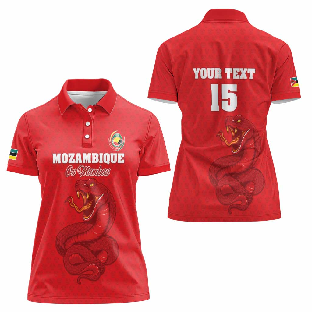 Custom Mozambique Football Women Polo Shirt Come On Os Mambas - Wonder Print Shop