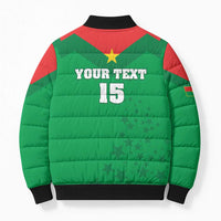 Custom Burkina Faso Football Bomber Puffer Jacket Go Champions Les Etalons - Wonder Print Shop
