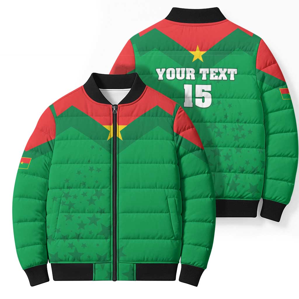 Custom Burkina Faso Football Bomber Puffer Jacket Go Champions Les Etalons - Wonder Print Shop