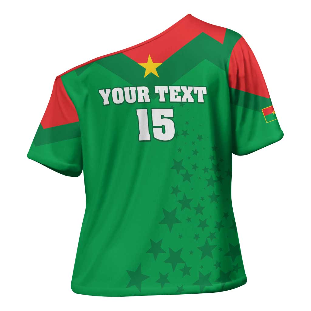 Custom Burkina Faso Football Cross Shoulder Shirt Go Champions Les Etalons - Wonder Print Shop