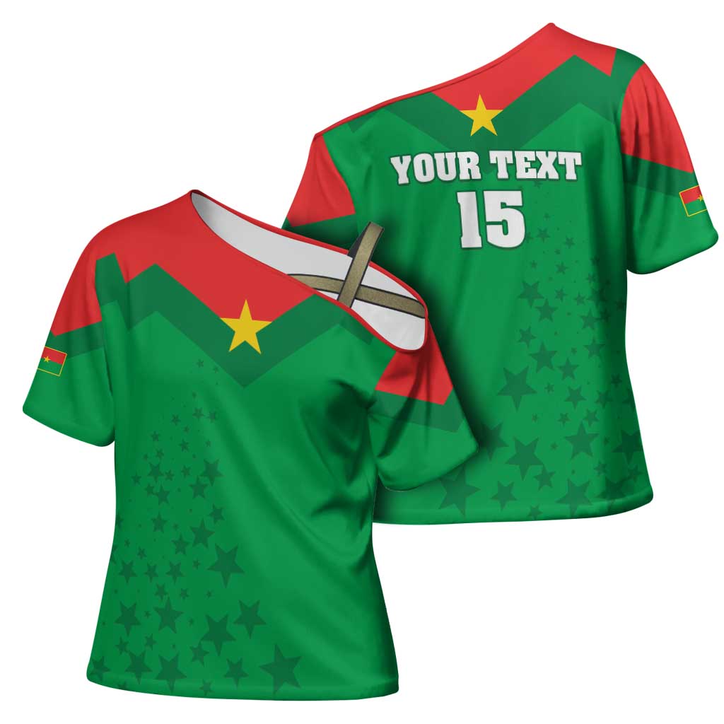 Custom Burkina Faso Football Cross Shoulder Shirt Go Champions Les Etalons - Wonder Print Shop