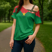 Custom Burkina Faso Football Cross Shoulder Shirt Go Champions Les Etalons - Wonder Print Shop