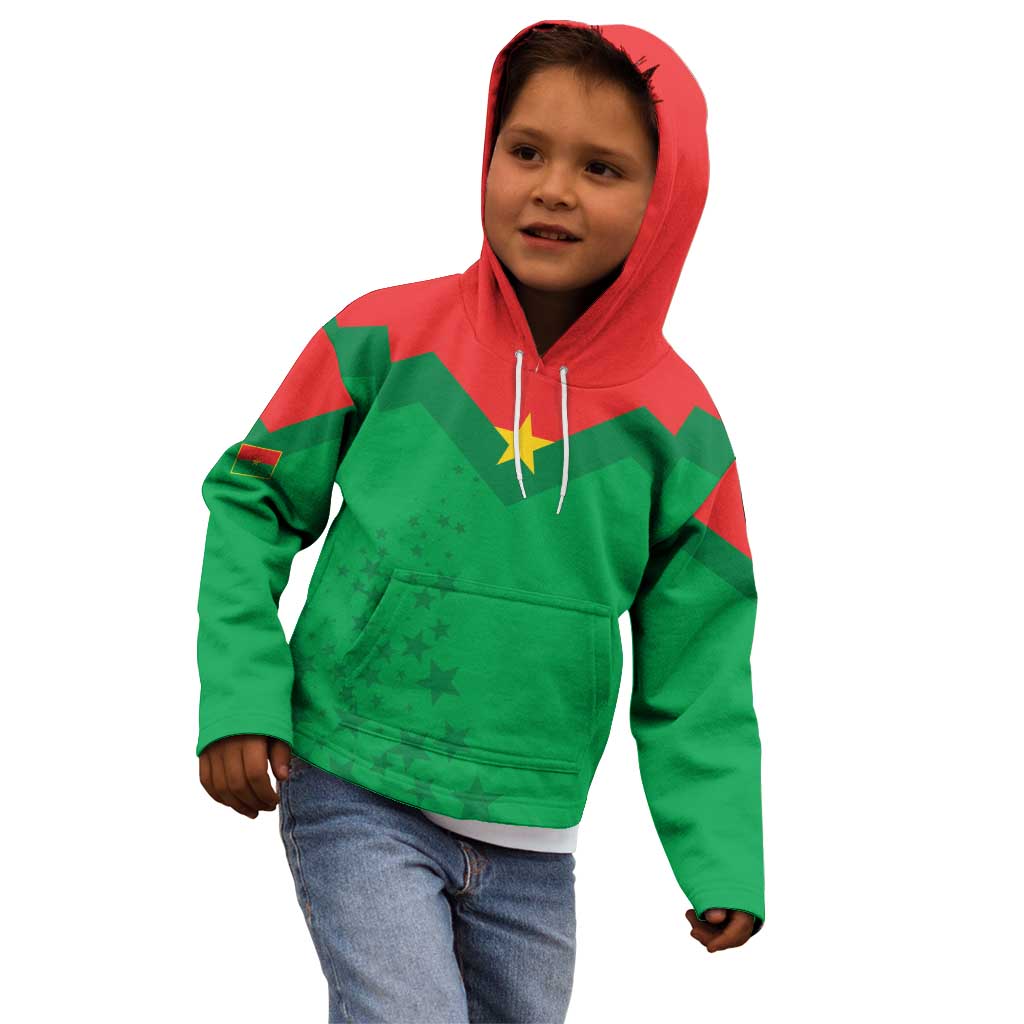 Custom Burkina Faso Football Kid Hoodie Go Champions Les Etalons - Wonder Print Shop