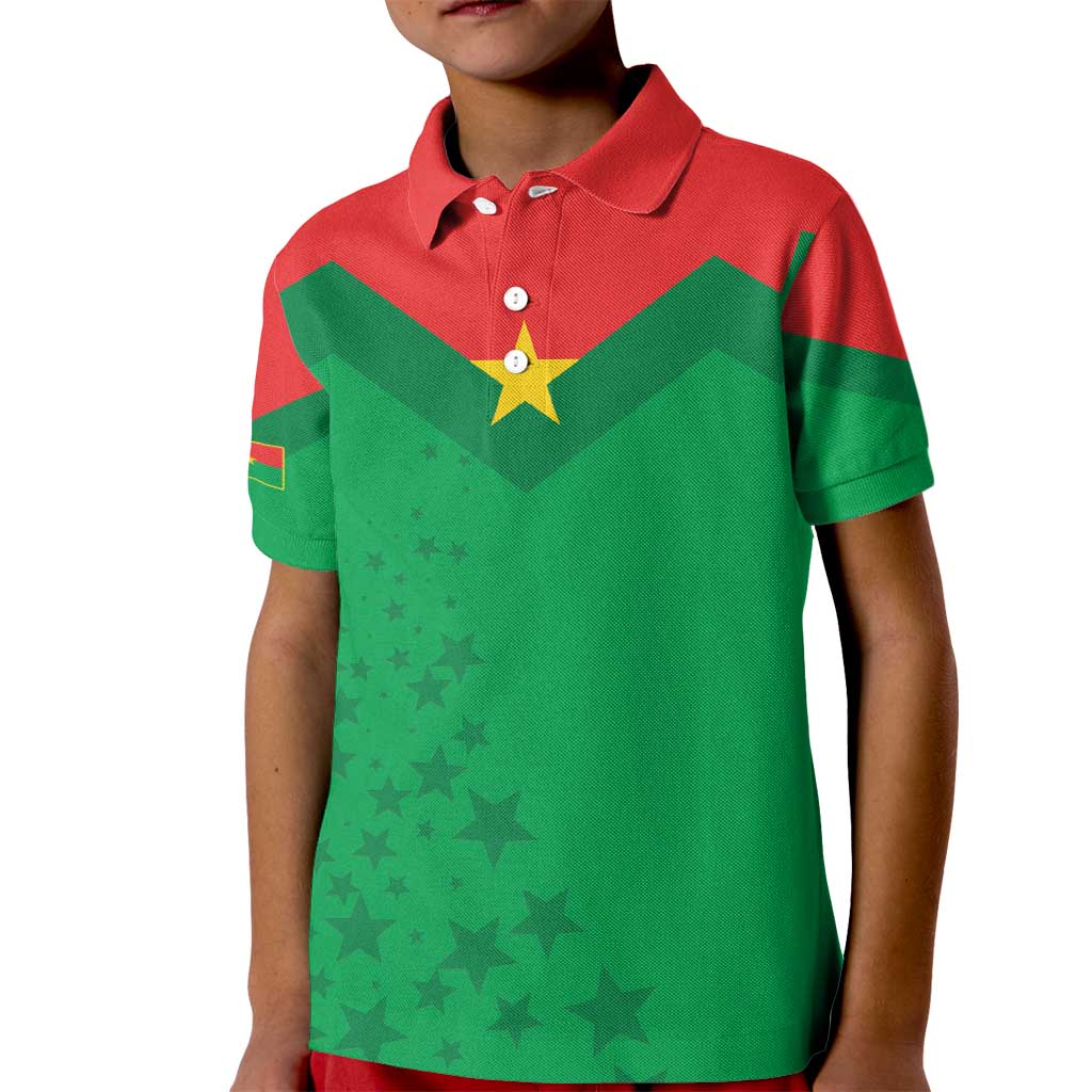 Custom Burkina Faso Football Kid Polo Shirt Go Champions Les Etalons - Wonder Print Shop