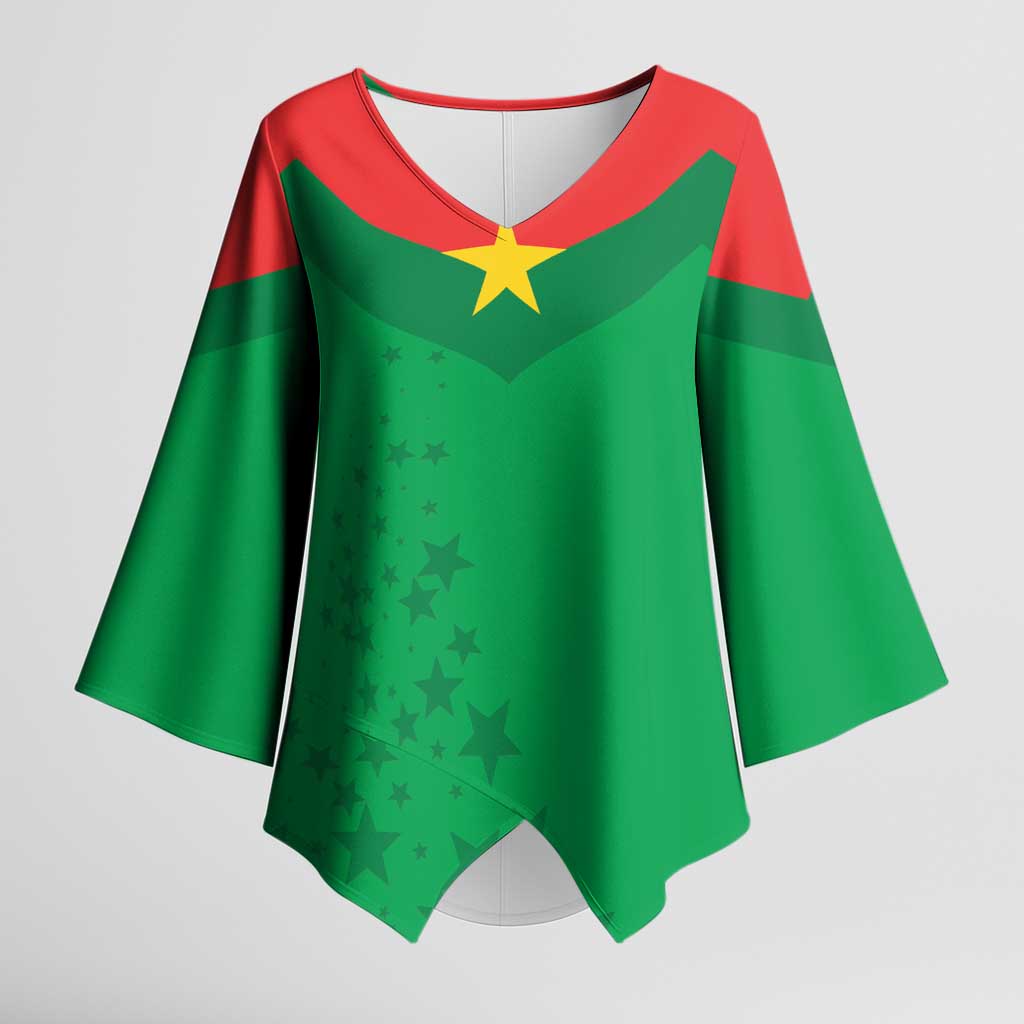 Custom Burkina Faso Football Kimono Sleeve Blouse Go Champions Les Etalons - Wonder Print Shop