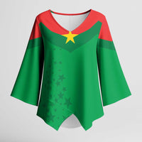 Custom Burkina Faso Football Kimono Sleeve Blouse Go Champions Les Etalons - Wonder Print Shop