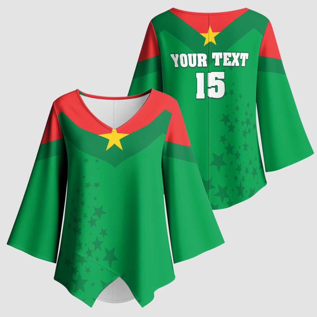Custom Burkina Faso Football Kimono Sleeve Blouse Go Champions Les Etalons - Wonder Print Shop