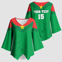Custom Burkina Faso Football Kimono Sleeve Blouse Go Champions Les Etalons - Wonder Print Shop