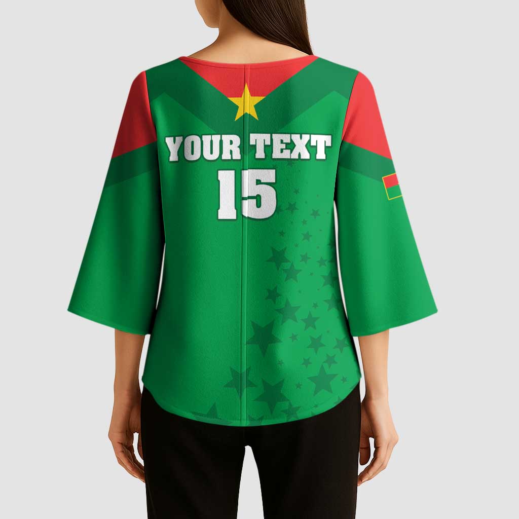 Custom Burkina Faso Football Kimono Sleeve Blouse Go Champions Les Etalons - Wonder Print Shop