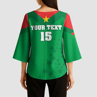 Custom Burkina Faso Football Kimono Sleeve Blouse Go Champions Les Etalons - Wonder Print Shop