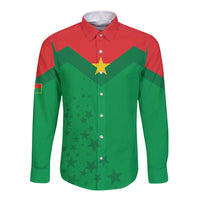 Custom Burkina Faso Football Long Sleeve Button Shirt Go Champions Les Etalons - Wonder Print Shop