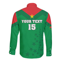 Custom Burkina Faso Football Long Sleeve Button Shirt Go Champions Les Etalons - Wonder Print Shop
